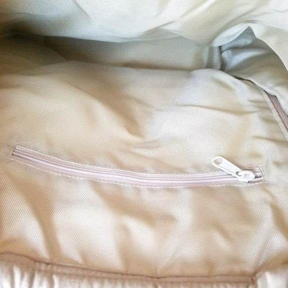 CORTILE Tan Girls Woman Drawstring Top Backpack with Doll and Flower Accent - Picture 10 of 12